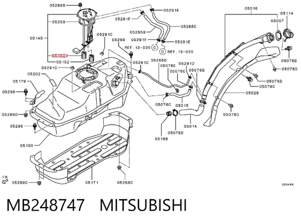 Filtro de combustível MB248747 Mitsubishi