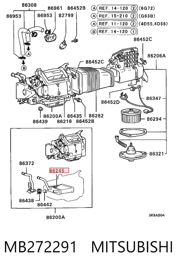 Radiador de forno (de aquecedor) Mitsubishi Pajero I