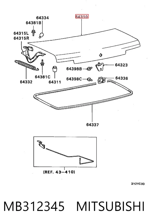 Tampa de porta-malas Mitsubishi Lancer III