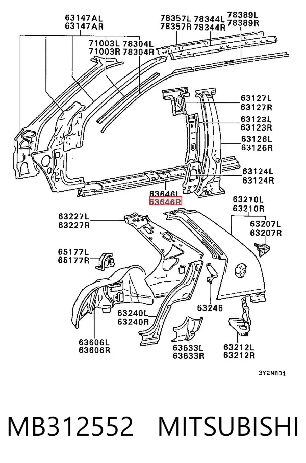 Acesso externo direito Mitsubishi Colt II
