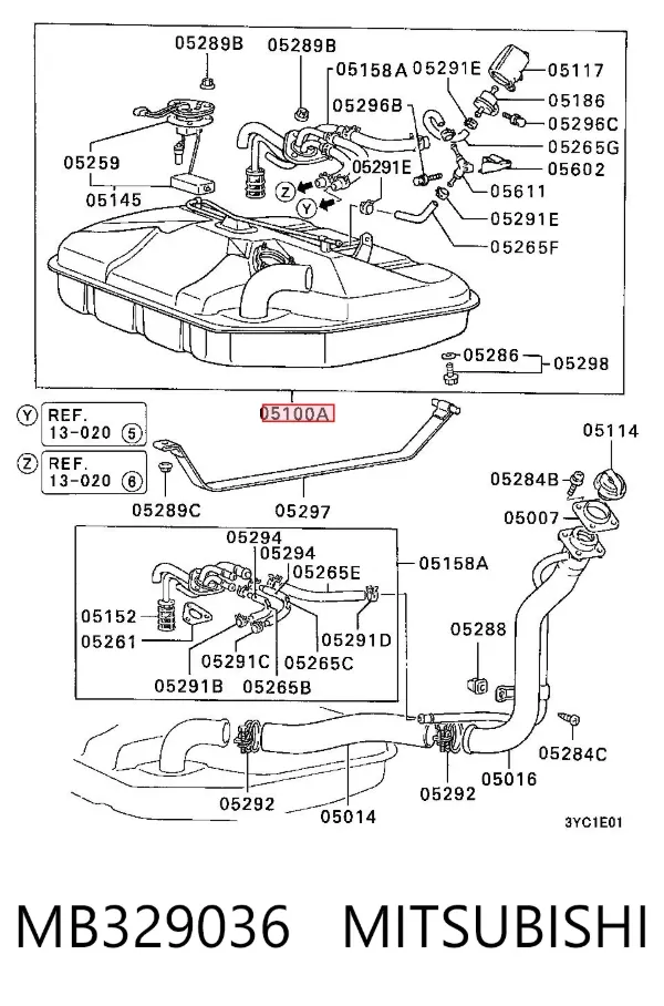 Tanque de combustível MB329036 Mitsubishi