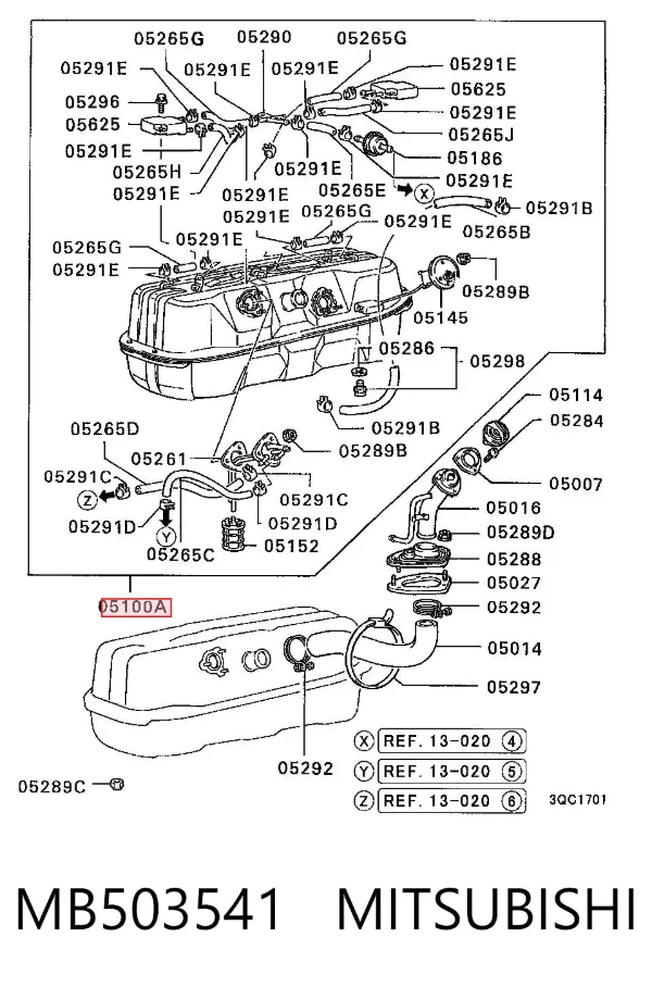 Tanque de combustível MB503541 Mitsubishi