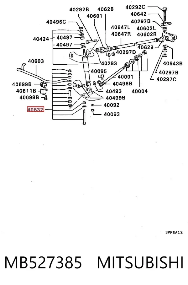Montante de estabilizador dianteiro MB527385 Mitsubishi