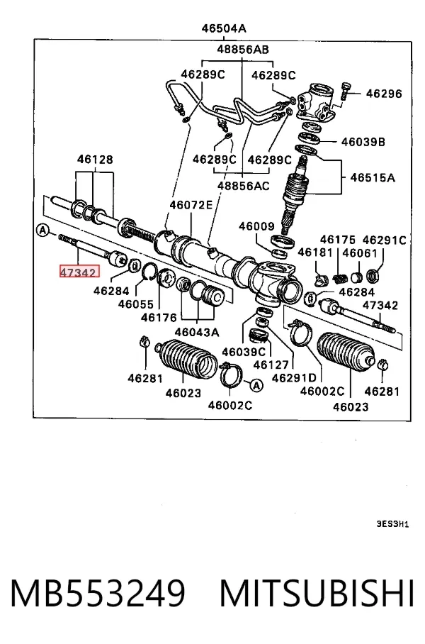 Tração de direção MB553249 Mitsubishi