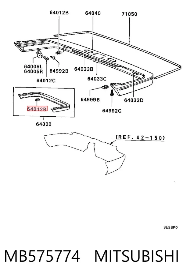 Cápsula (prendedor) de fixação do pára-choque dianteiro MB575774 Mitsubishi