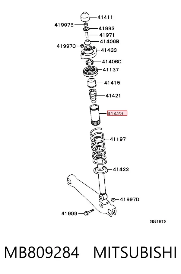Bota de proteção de amortecedor traseiro MB809284 Mitsubishi
