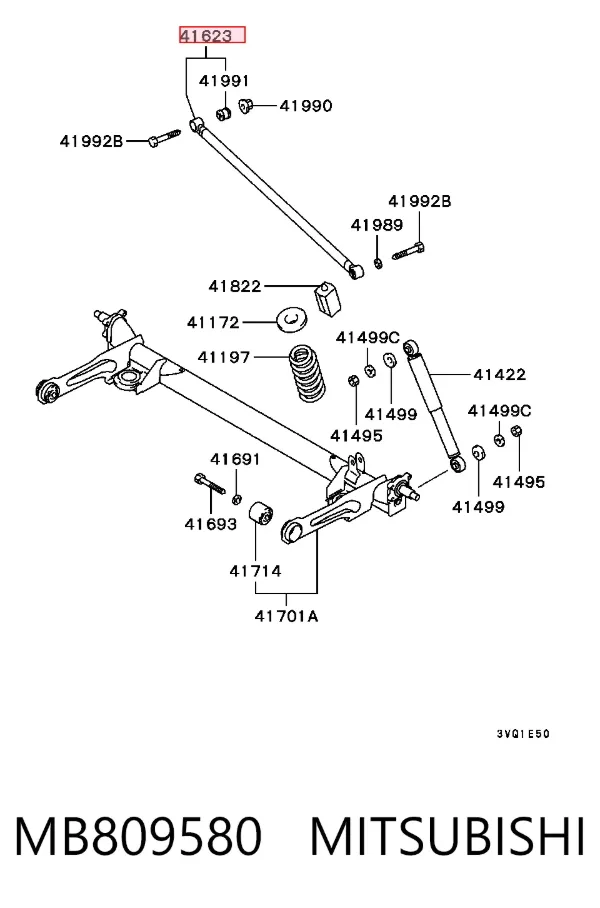 Barra Panhard de suspensão traseira MB809580 Mitsubishi