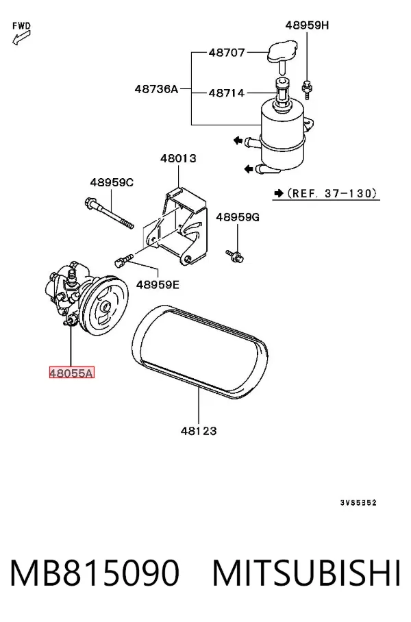 Bomba da Direção hidrâulica assistida MB815090 Mitsubishi