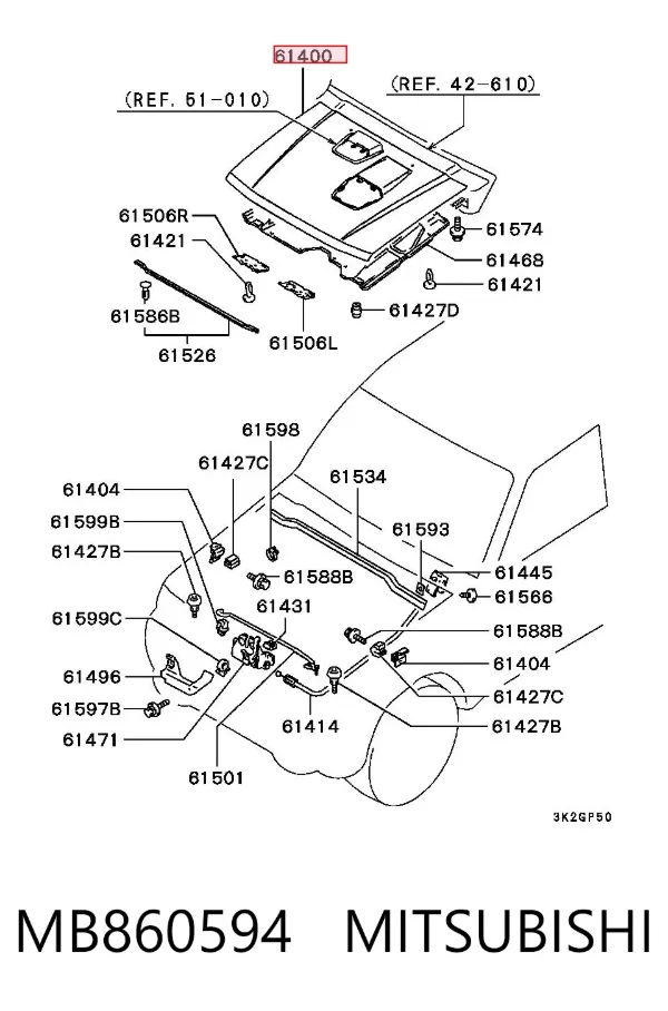 Capota MB860594 Mitsubishi