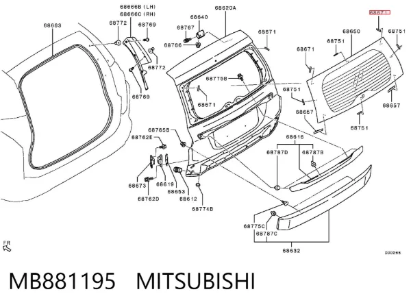 Pára-brisas MB881195 Mitsubishi