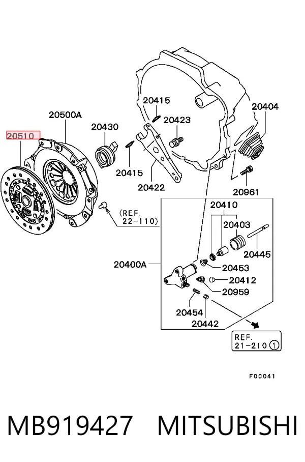 Disco de embraiagem MB919427 Mitsubishi