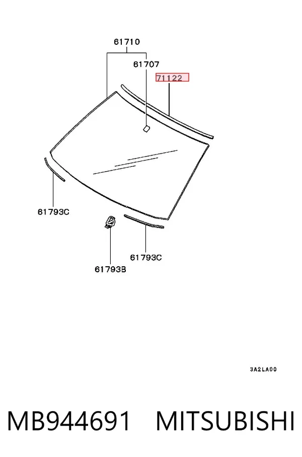 Moldura superior de pára-brisas MB944691 Mitsubishi