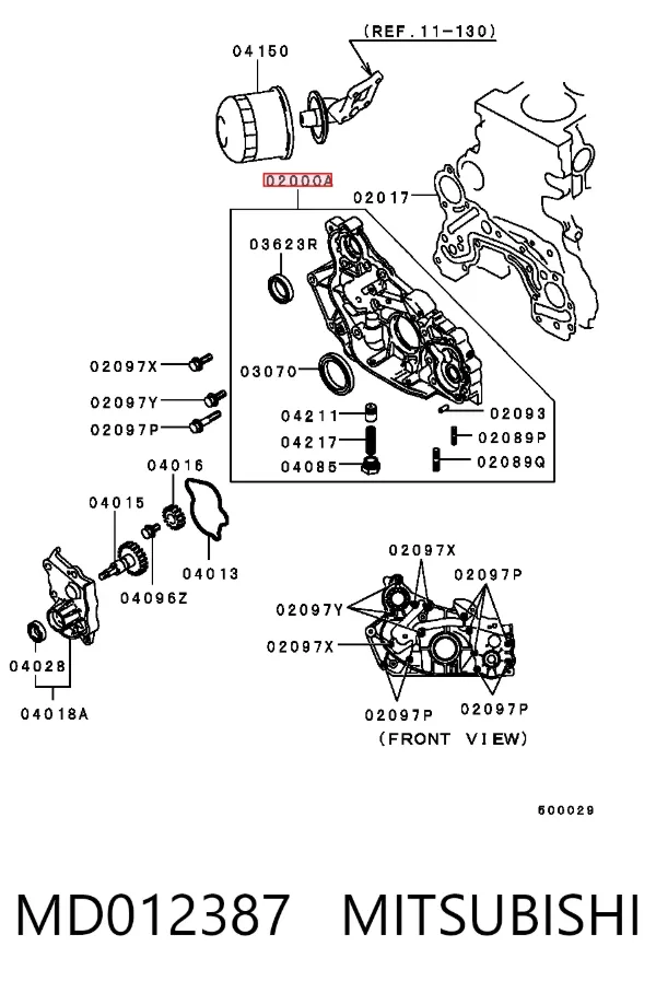 Bomba de óleo MD012387 Mitsubishi