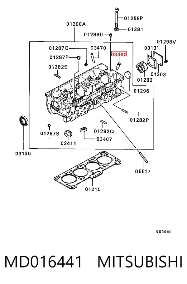 Guia de válvula de admissão MD016441 Mitsubishi