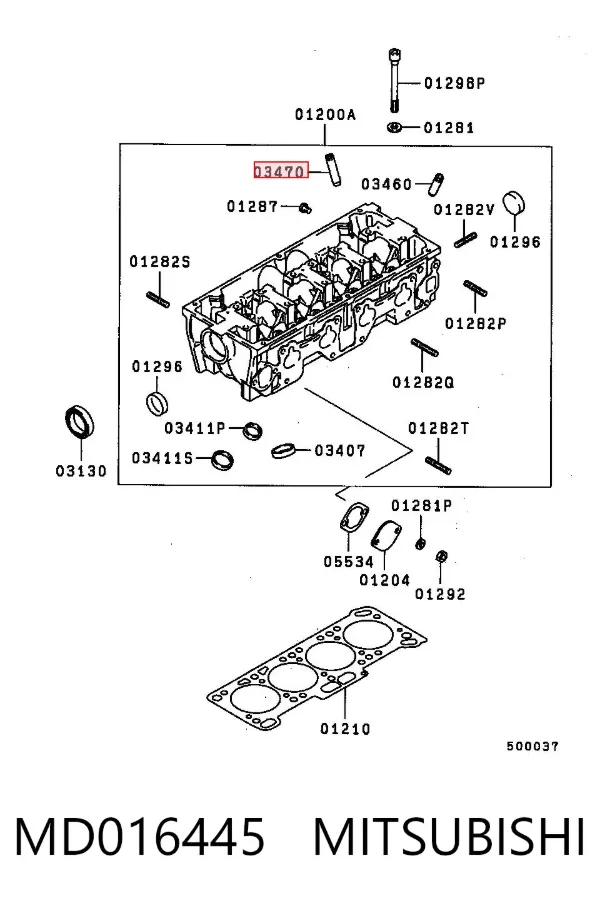 Guia de válvula de escape MD016445 Mitsubishi