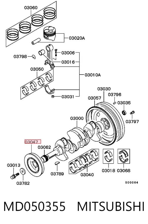Polia de cambota MD050355 Mitsubishi
