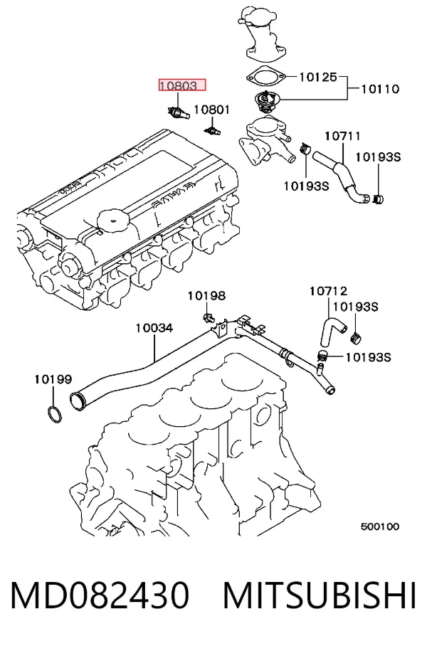 Sensor de temperatura do fluido de esfriamento MD082430 Mitsubishi