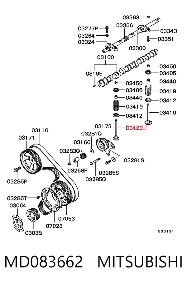Válvula de escape MD083662 Mitsubishi