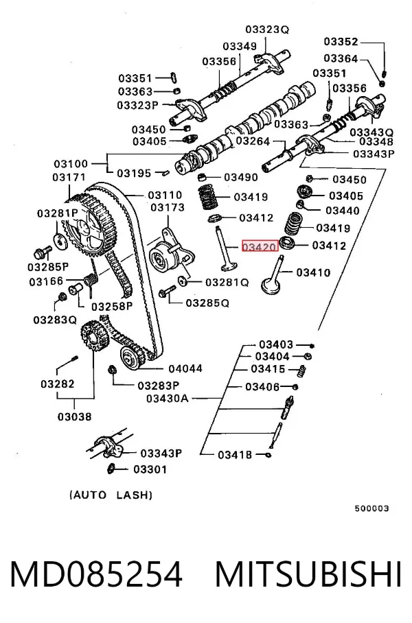 Válvula de escape MD085254 Mitsubishi