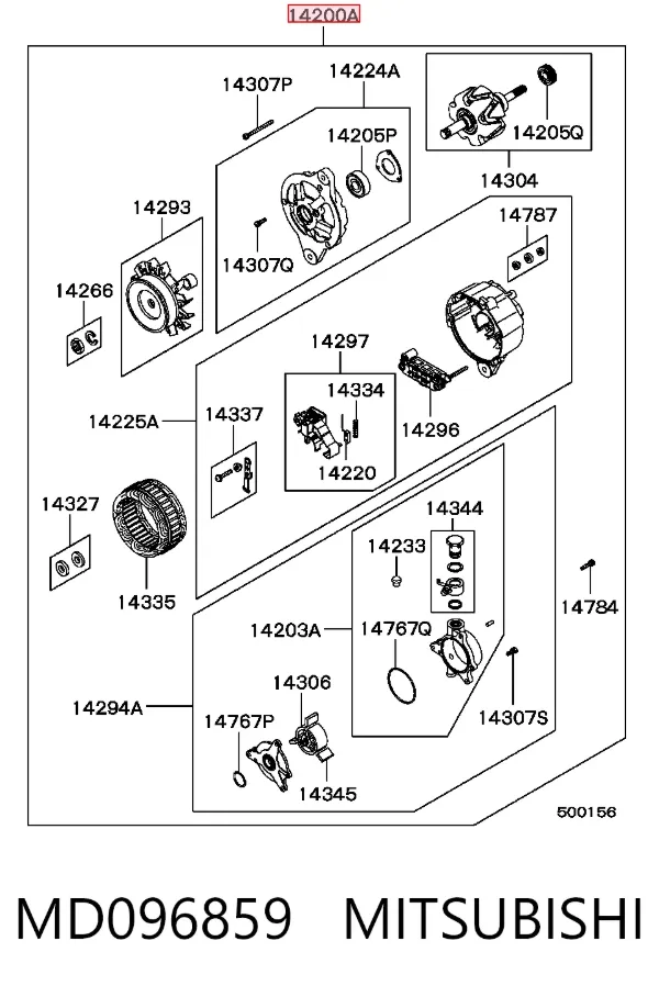 Gerador MD096859 Mitsubishi