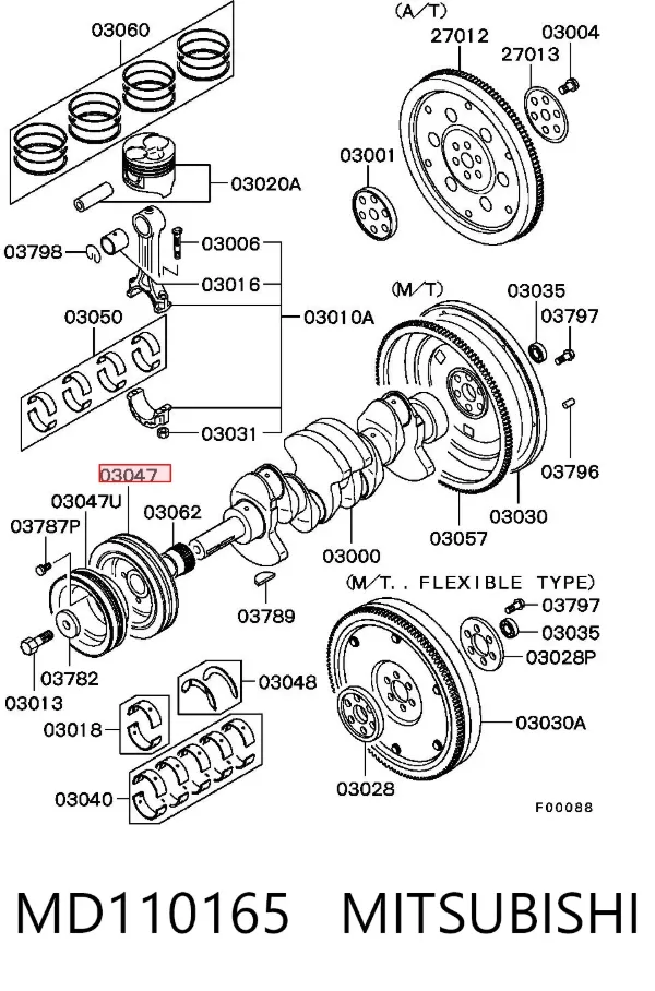 Polia de cambota MD110165 Mitsubishi