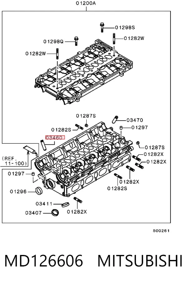 Guia de válvula de admissão MD126606 Mitsubishi