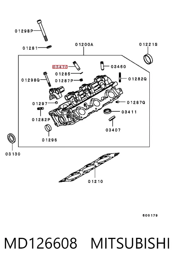 Guia de válvula de escape MD126608 Mitsubishi