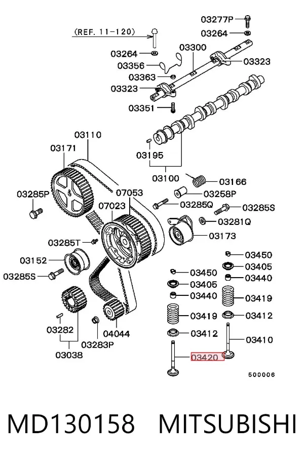 Válvula de escape MD130158 Mitsubishi