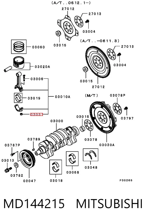 Porca de biela MD144215 Mitsubishi