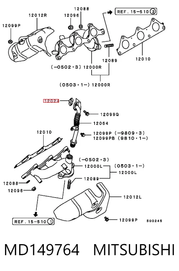 Vedante de válvula EGR de recirculação MD149764 Mitsubishi