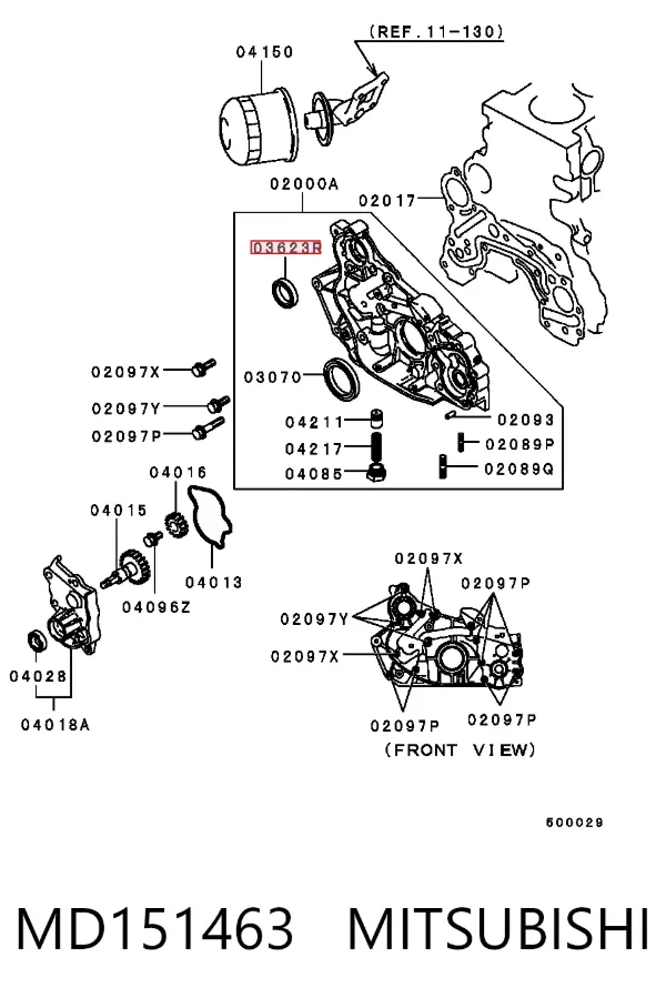 Bucim da árvore intermédia (de equilibração) de motor MD151463 Mitsubishi
