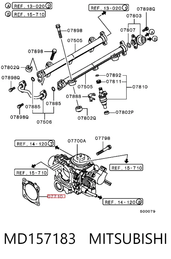 Vedante da válvula de borboleta MD157183 Mitsubishi