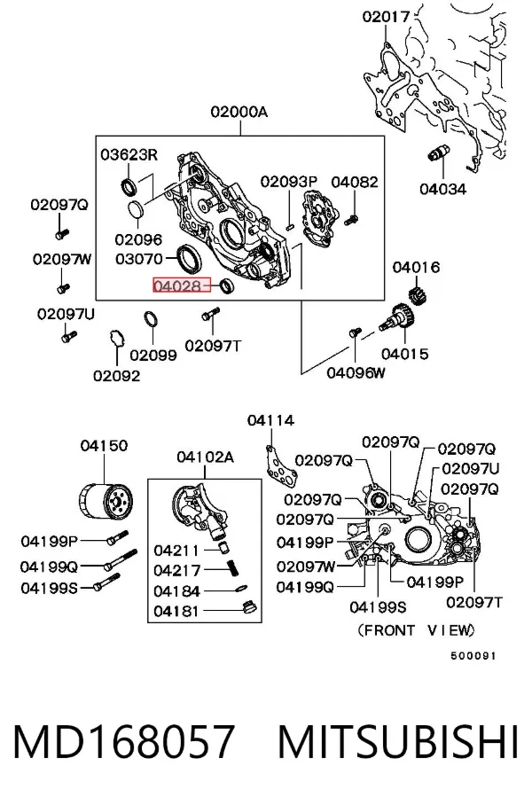 Bucim de bomba de óleo da Caixa Automática de Mudança MD168057 Mitsubishi