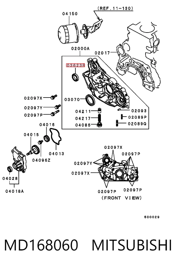 Bucim da árvore intermédia (de equilibração) de motor MD168060 Mitsubishi