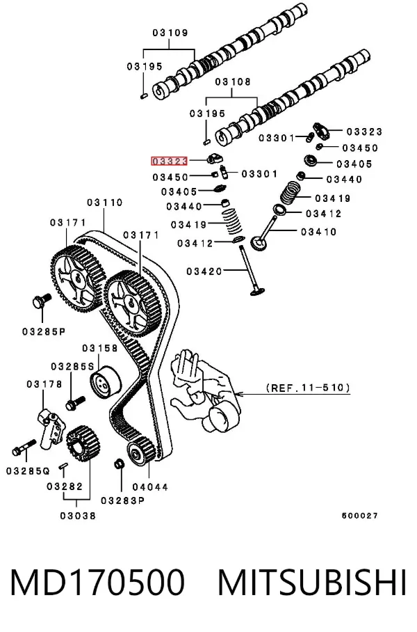 Balanceiro de válvula (balanceiro de válvulas) MD170500 Mitsubishi