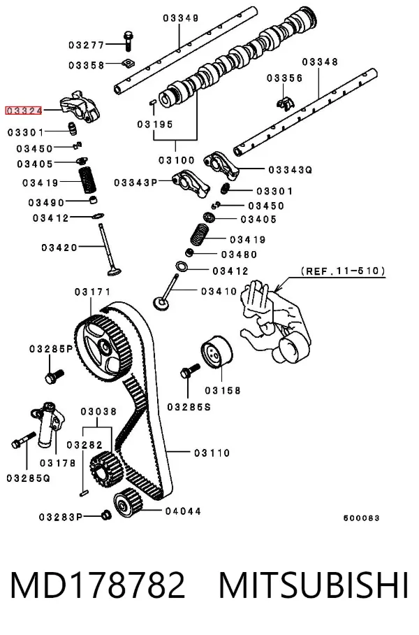 Balanceiro de válvula (balanceiro de válvulas) Mitsubishi Pajero SPORT I