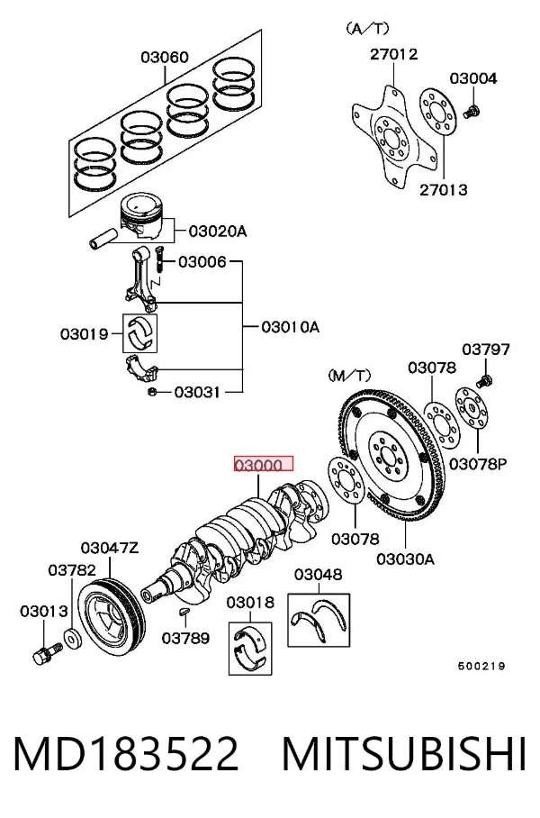 Cambota de motor MD183522 Mitsubishi