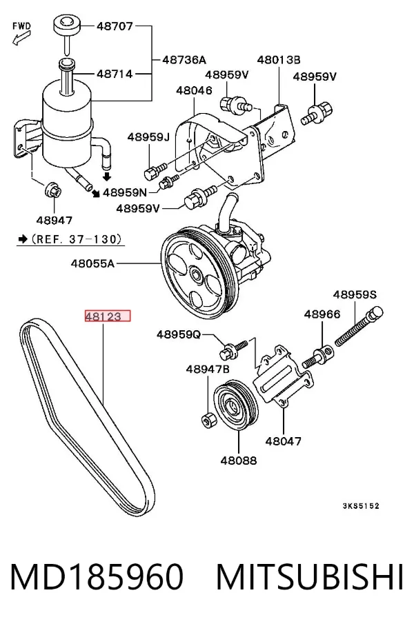 Correia dos conjuntos de transmissão MD185960 Mitsubishi