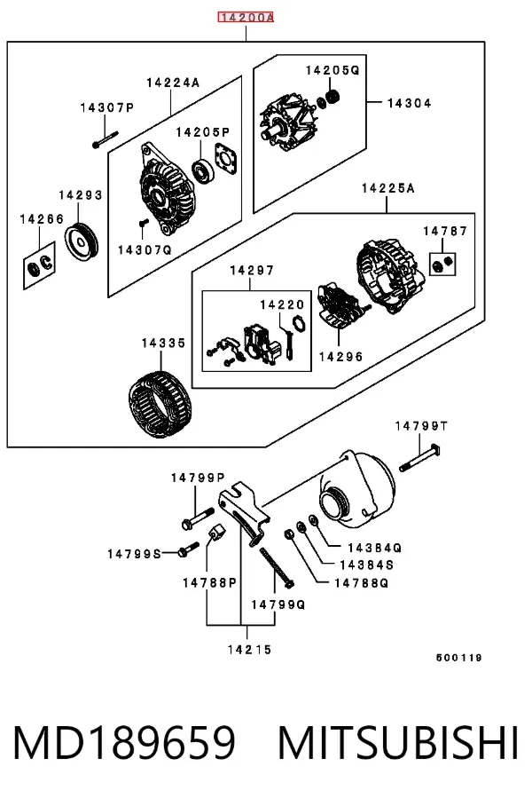 Gerador MD189659 Mitsubishi