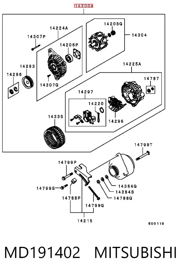 Gerador MD191402 Mitsubishi
