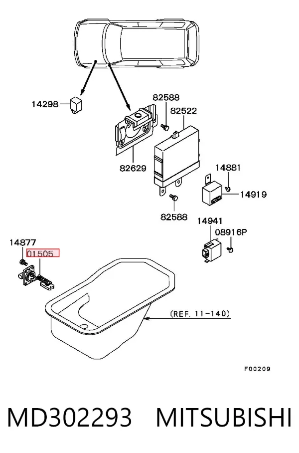 Sensor do nível de óleo de motor MD302293 Mitsubishi