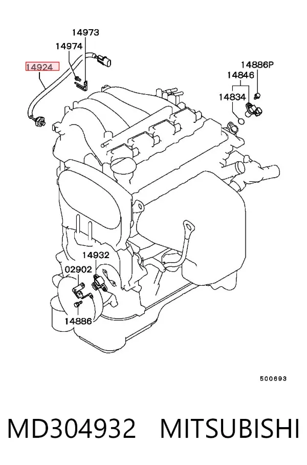 Sensor de detonação MD304932 Mitsubishi