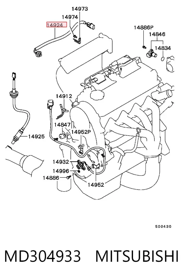 Sensor de detonação MD304933 Mitsubishi