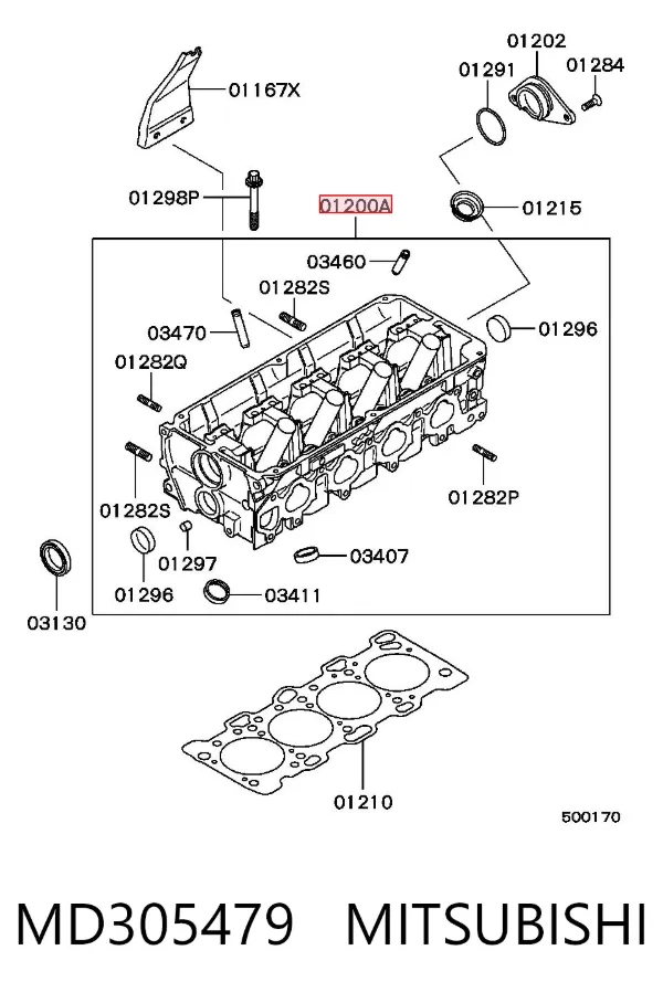 Cabeça de motor (CBC) MD305479 Mitsubishi