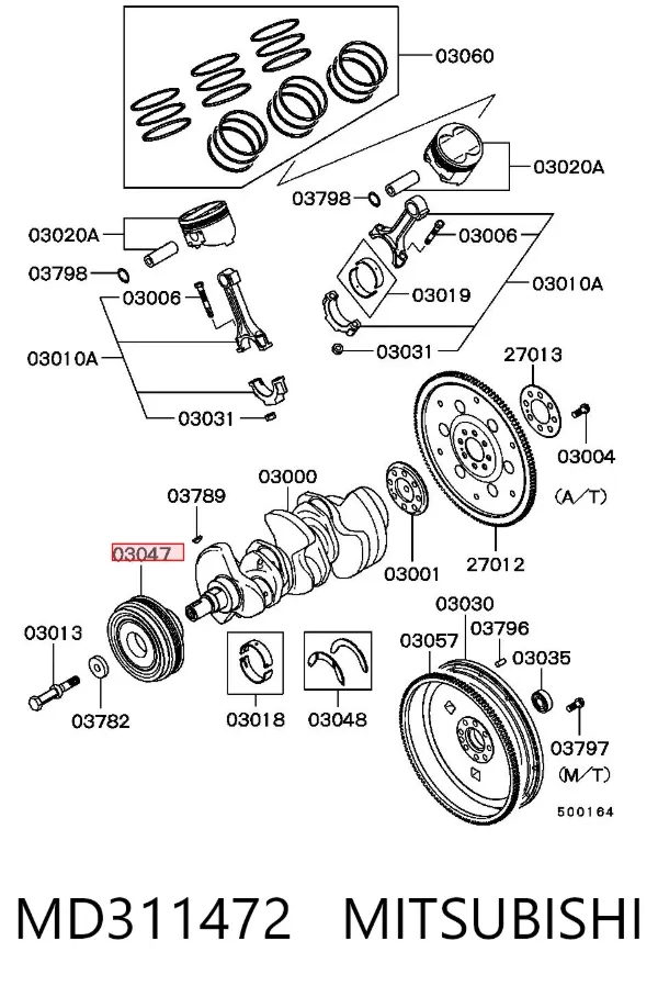 Polia de cambota MD311472 Mitsubishi