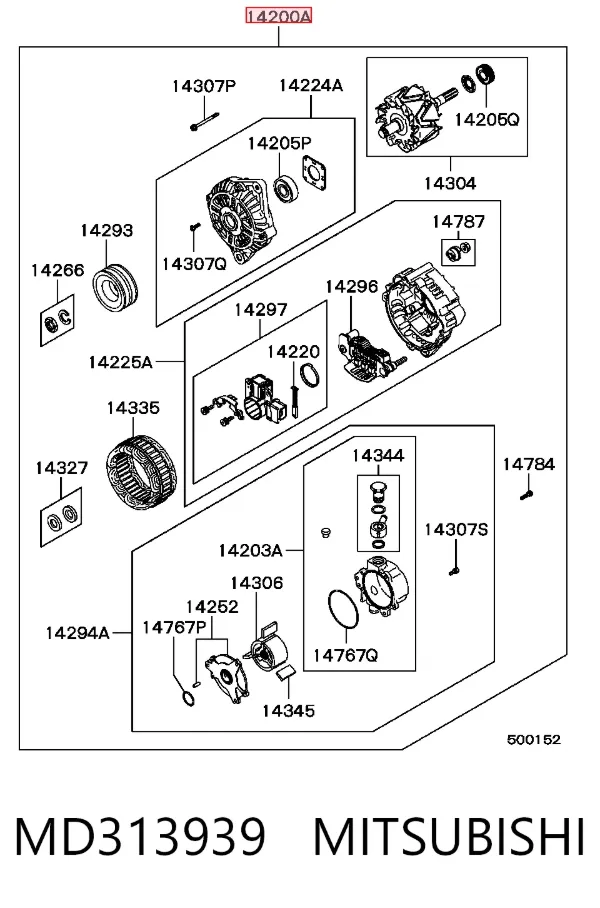 Gerador MD313939 Mitsubishi