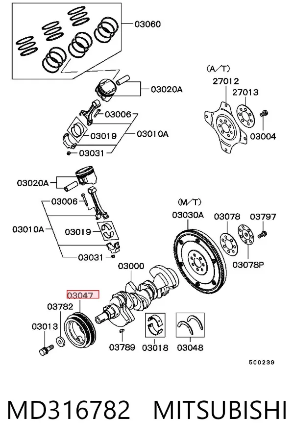 Polia de cambota MD316782 Mitsubishi