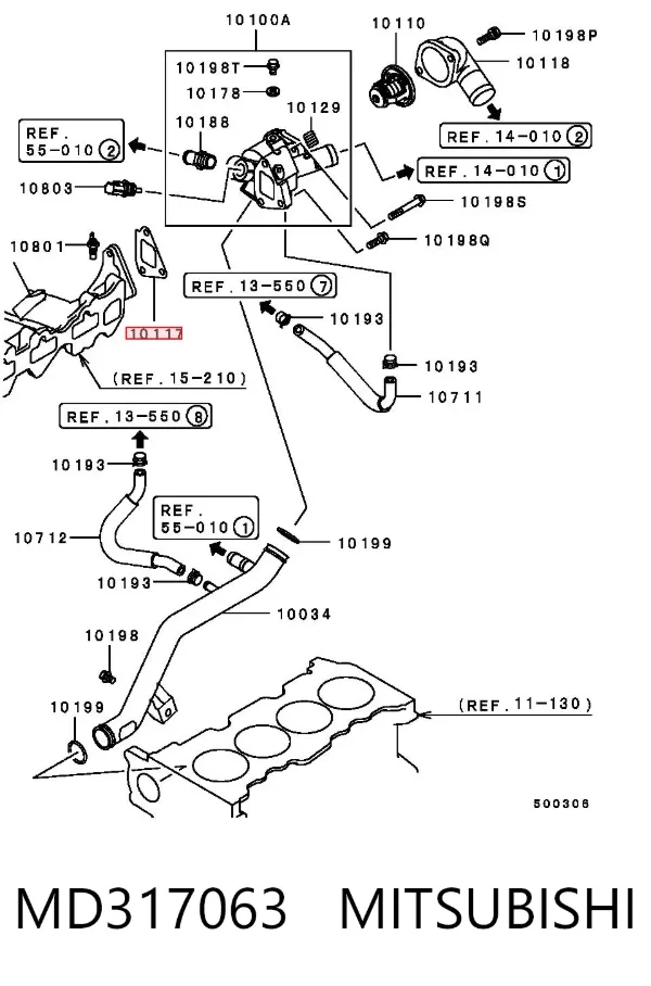 Vedante de termostato MD317063 Mitsubishi