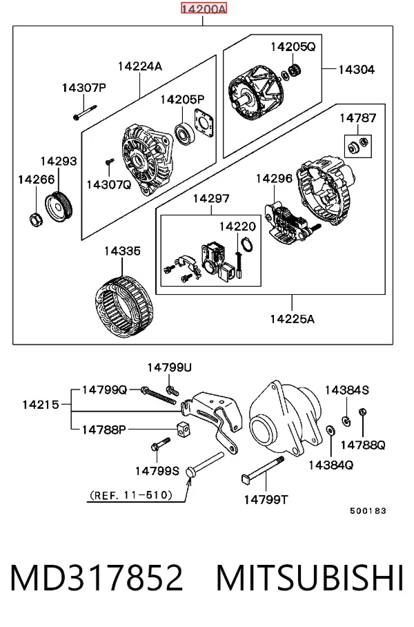 Gerador MD317852 Mitsubishi