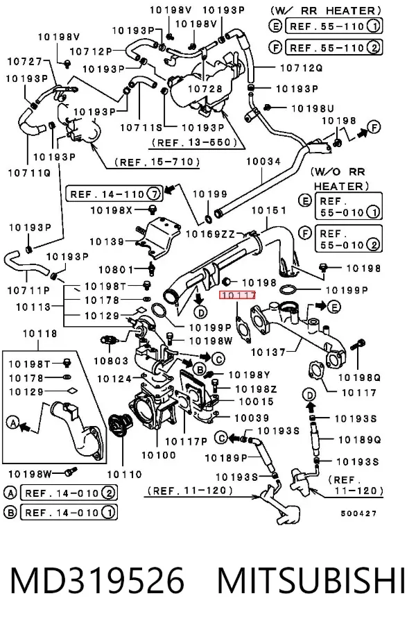 Vedante de termostato MD319526 Mitsubishi